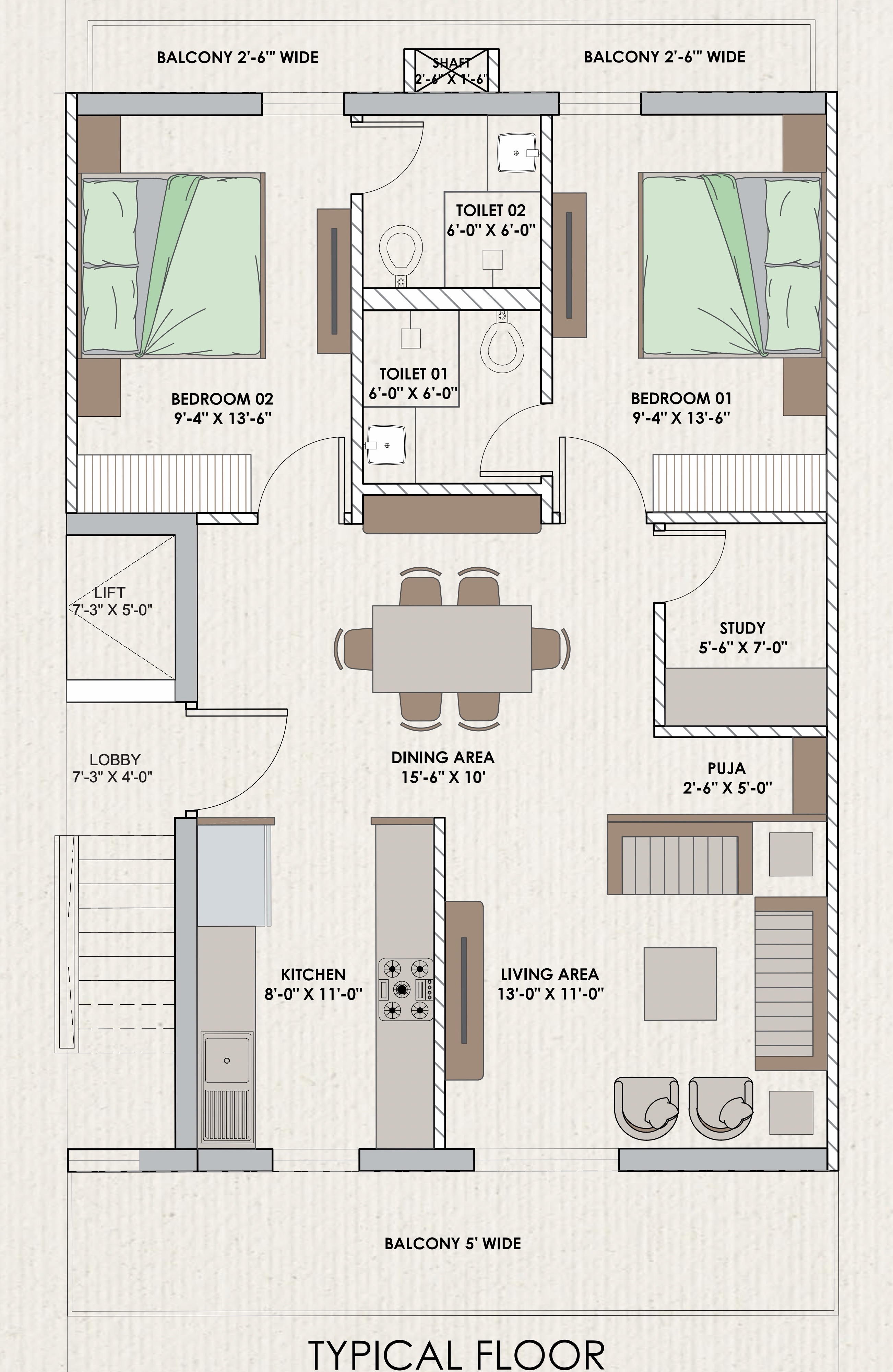 Multi-Unit Villa — 150 Sq. Yd.